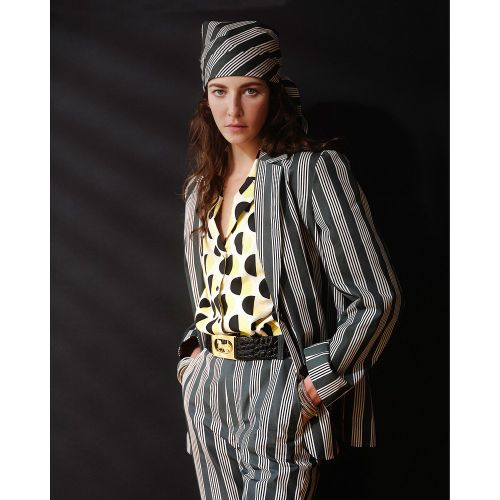 Striped Cotton Gabardine Blazer - CHLOE STORA X LA REDOUTE - Modalova