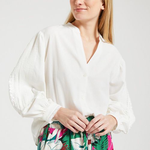 Shila Cotton/Linen Blouse with Embroidery and Long Sleeves - Des Petits Hauts - Modalova