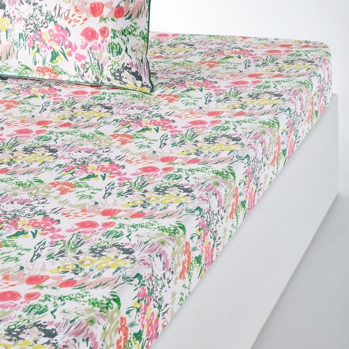 Coloured Field Floral 100% Cotton Percale 200 Thread Count Fitted Sheet - LA REDOUTE INTERIEURS - Modalova