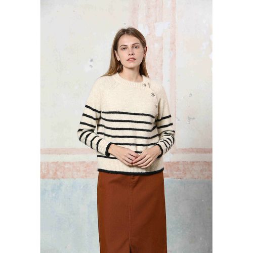 Striped Chunky Knit Jumper with Crew Neck - SEE U SOON - Modalova