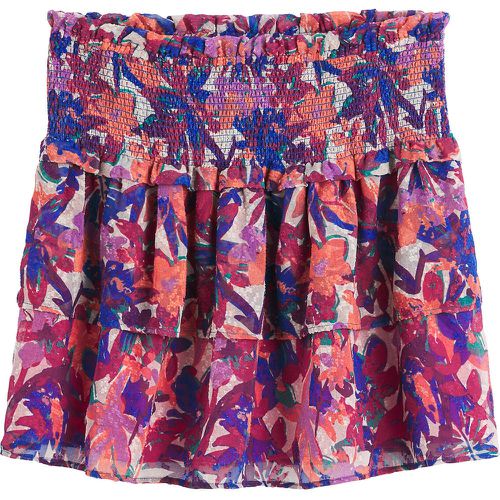 Floral Tiered Mini Skirt with Smocked Waistband - LA REDOUTE COLLECTIONS - Modalova