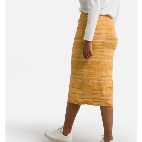 Toco Bodycon Slit Skirt in Cotton Mix - SESSUN - Modalova