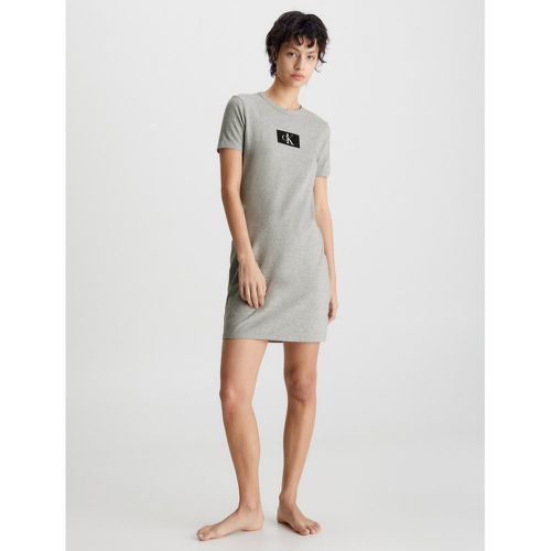 Logo Print Cotton Nightshirt with Short Sleeves - Calvin Klein Underwear - Modalova