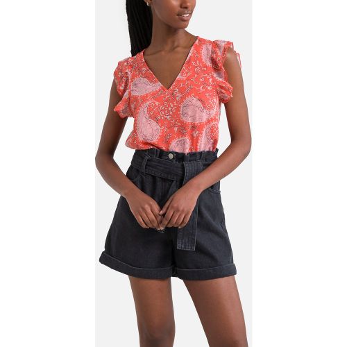 Paisley Print Sleeveless Blouse with V-Neck - Only Petite - Modalova