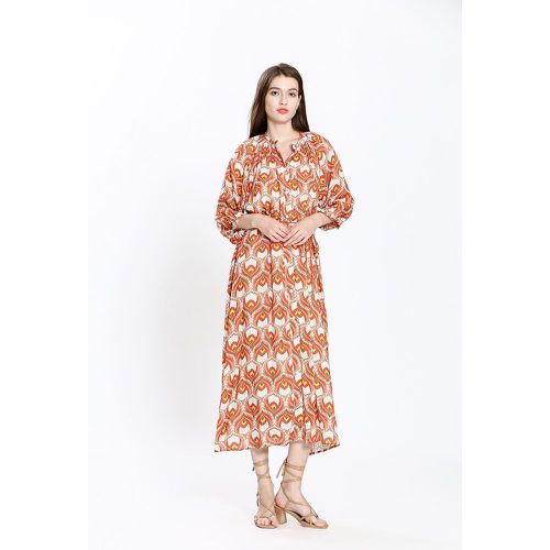 Printed Buttoned Maxi Dress - SEE U SOON - Modalova