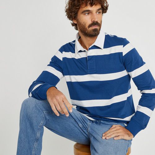 Striped Organic Cotton Polo Shirt with Long Sleeves - LA REDOUTE COLLECTIONS - Modalova