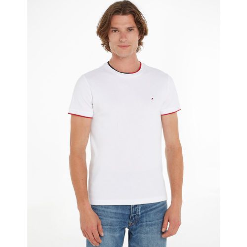 Cotton Tipped T-Shirt with Crew Neck - Tommy Hilfiger - Modalova