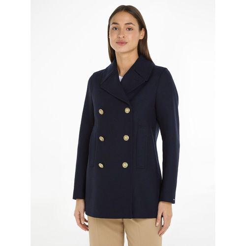 Double-Breasted Pea Coat in Wool Mix, Short - Tommy Hilfiger - Modalova