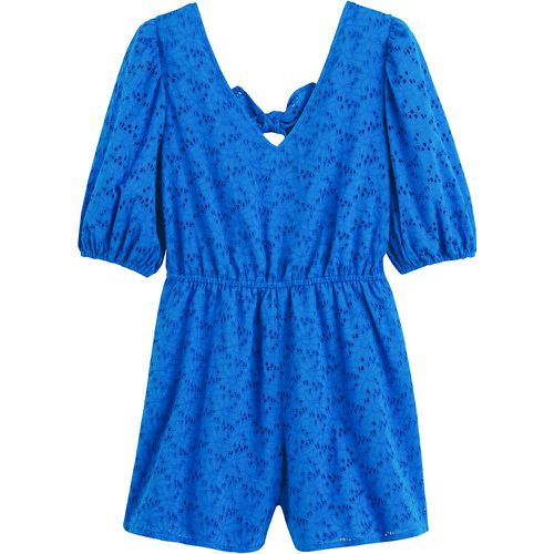 Cotton Broderie Anglaise Playsuit with Puff Sleeves - LA REDOUTE COLLECTIONS - Modalova