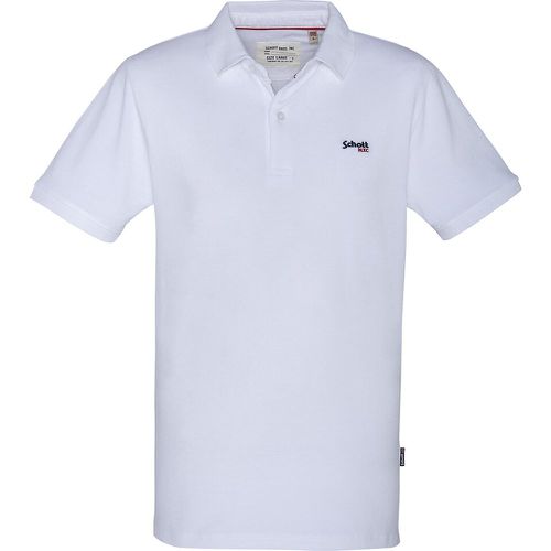 James Cotton Polo Shirt with Embroidered Logo and Short Sleeves - Schott - Modalova