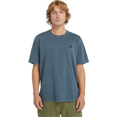 Embroidered Logo T-Shirt in Washed Effect Cotton with Short Sleeves - Timberland - Modalova