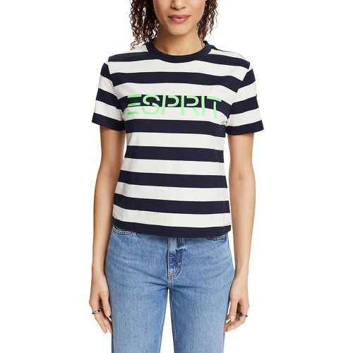 Striped Cotton T-Shirt with Short Sleeves - Esprit - Modalova