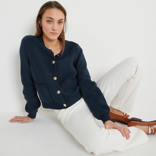 Cotton Knit Buttoned Cardigan - LA REDOUTE COLLECTIONS - Modalova