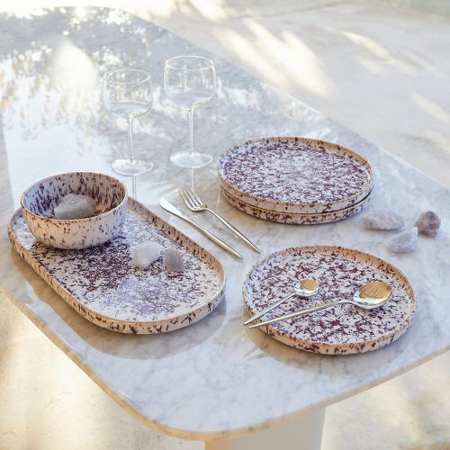 Set of 4 Hortensia Enamelled Stoneware Dessert Plates - AM.PM - Modalova