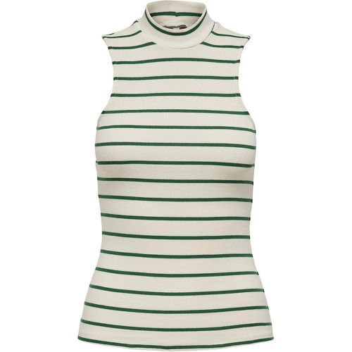 Striped Cotton Vest Top with High Neck - Only Tall - Modalova