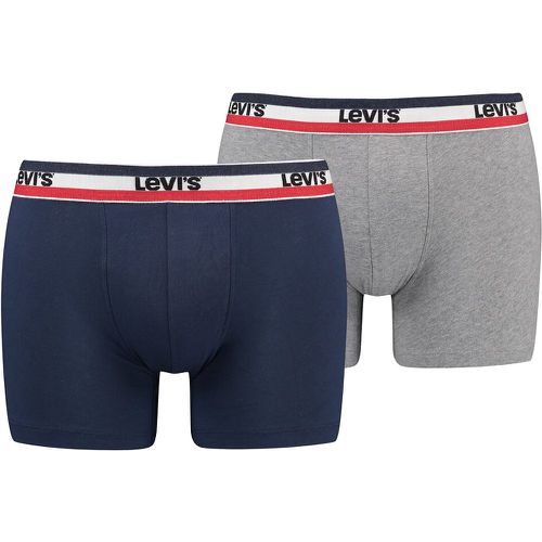 Pack of 2 Plain Hipsters  in Cotton with Sportswear Logo - Levi's - Modalova