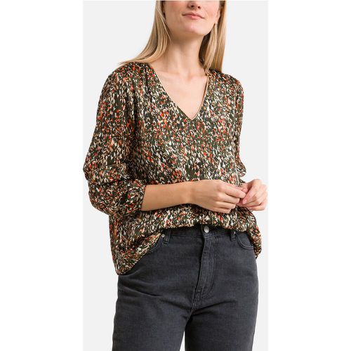 Printed V-Neck Blouse with Long Sleeves - Only - Modalova