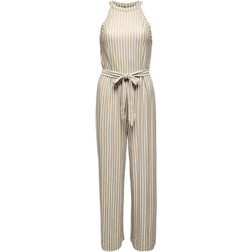 Striped Sleeveless Jumpsuit with Tie-Waist - Only - Modalova