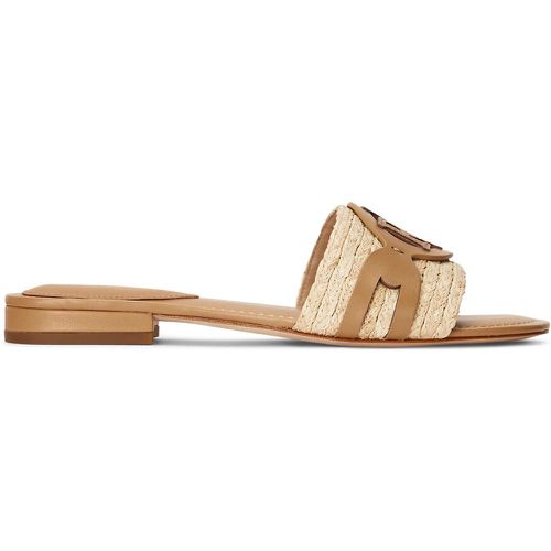 Raffia/Leather Flat Mules - Lauren Ralph Lauren - Modalova