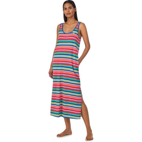 Striped Multicolour Long Nightshirt in Cotton Mix - Lauren Ralph Lauren - Modalova