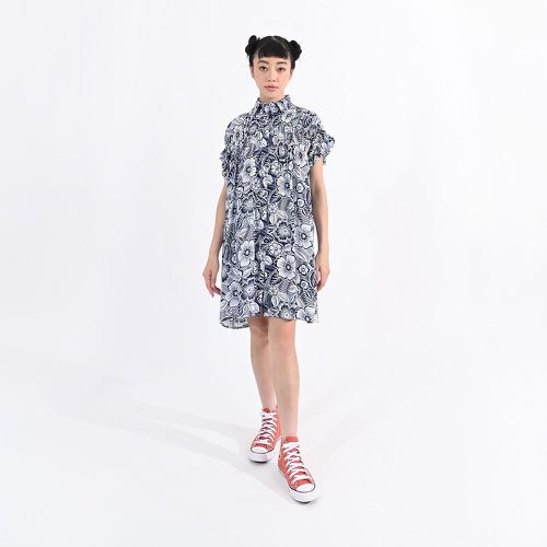 Floral Mini Shirt Dress with Short Sleeves - LILI SIDONIO - Modalova