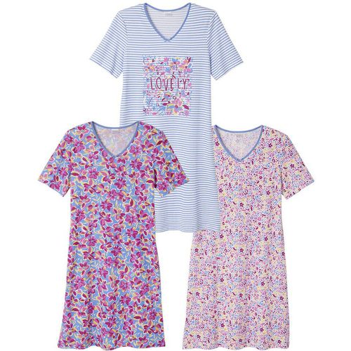 Pack of 3 Nightdresses with Short Sleeves in Cotton - DAMART - Modalova