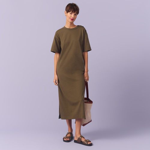Cotton Jersey Midaxi Dress with Buttoned Shoulder - LA REDOUTE COLLECTIONS - Modalova
