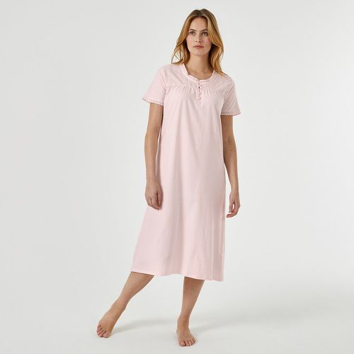 Cotton Nightdress with Broderie Anglaise Details - Anne weyburn - Modalova