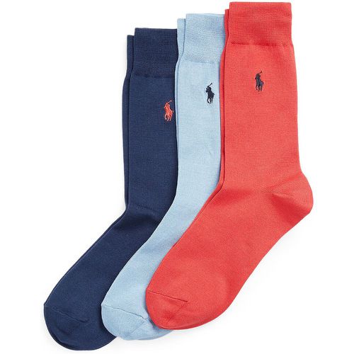 Pack of 3 Pairs of Socks in Mercerised Cotton Mix - Polo Ralph Lauren - Modalova