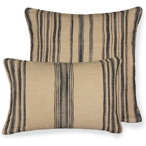 Belaga Striped Cotton & Linen Square Cushion Cover - LA REDOUTE INTERIEURS - Modalova