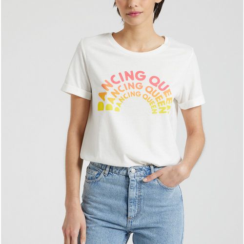 Slogan Print Cotton T-Shirt with Short Sleeves - JDY - Modalova