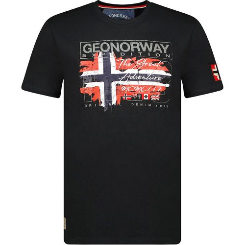 Jrusty Printed Cotton T-Shirt with Short Sleeves - geographical norway - Modalova