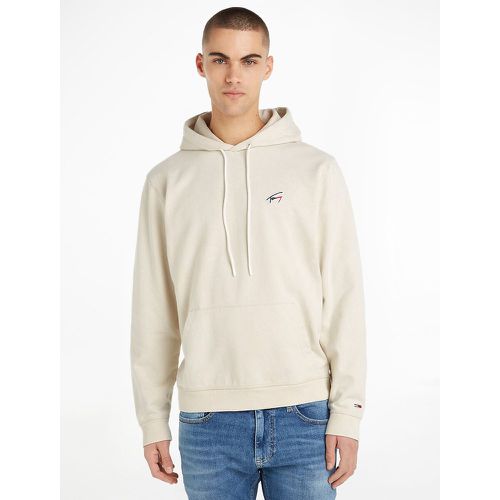 Signature Embroidered Logo Hoodie in Cotton Mix and Regular Fit - Tommy Jeans - Modalova