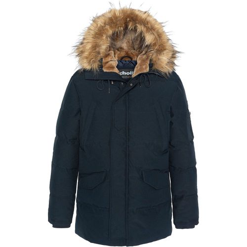 Hooded Winter Padded Jacket with Faux Fur Trim, Mid-Length - Schott - Modalova
