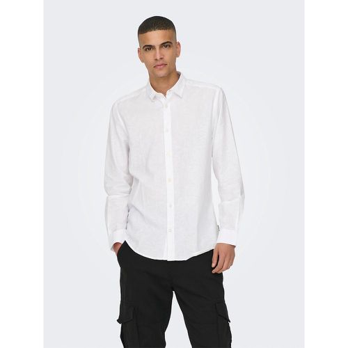 Cotton/Linen Shirt in Slim Fit - Only & Sons - Modalova