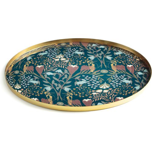 Louisa Round Floral Gold Toned Metal Tray - LA REDOUTE INTERIEURS - Modalova