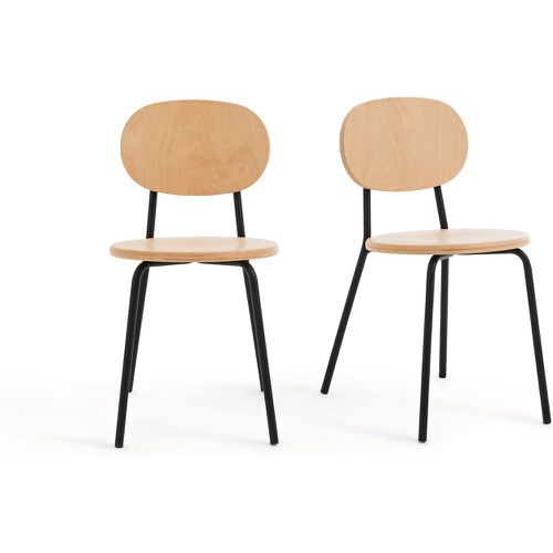 Set of 2 Loumi Beech & Metal Stackable Chairs - LA REDOUTE INTERIEURS - Modalova