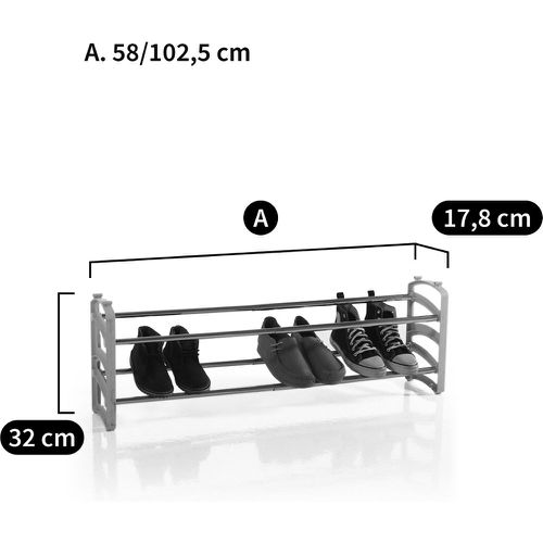 Expandable and Stackable 2-Shelf Metal and Plastic Shoe Rack - SO'HOME - Modalova