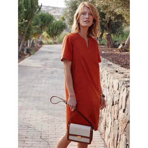 Linen Mix Shift Dress with Short Sleeves - Anne weyburn - Modalova