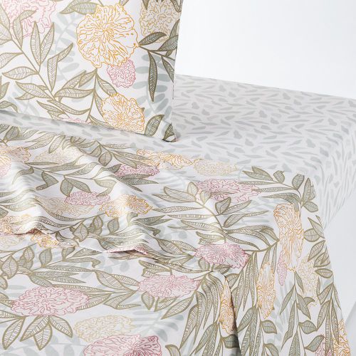 Dolce Floral 100% Cotton Percale 200 Thread Count Flat Sheet - LA REDOUTE INTERIEURS - Modalova