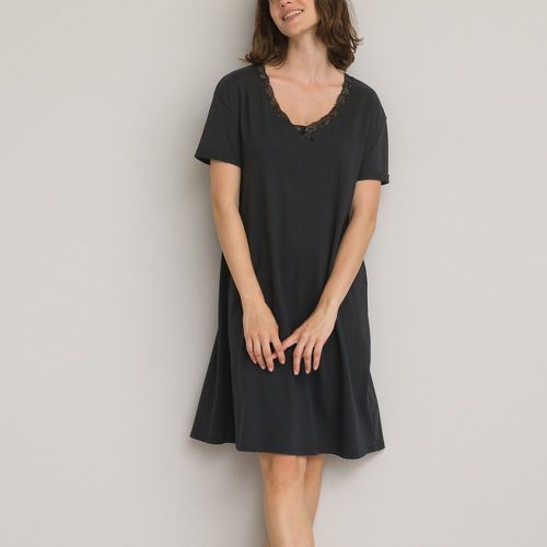 Cotton Short Sleeve Nightshirt with Lace Detail - LA REDOUTE COLLECTIONS - Modalova