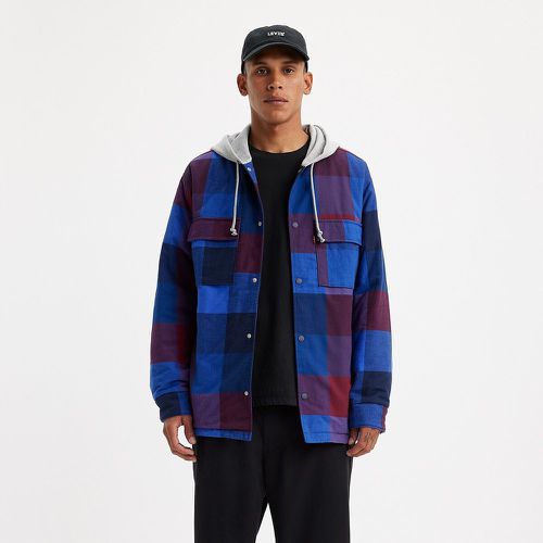 Checked Dual Fabric Jacket in Cotton with Hood - Levi's - Modalova