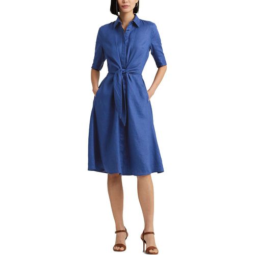 Linen Full Shirt Dress with Short Sleeves - Lauren Ralph Lauren - Modalova