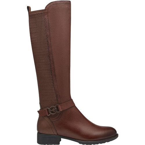 Leather Elasticated Calf Boots with Flat Heel - tamaris - Modalova