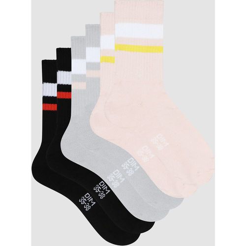 Pack of 3 Pairs of Eco Crew Socks in Cotton Mix - DIM SPORT - Modalova