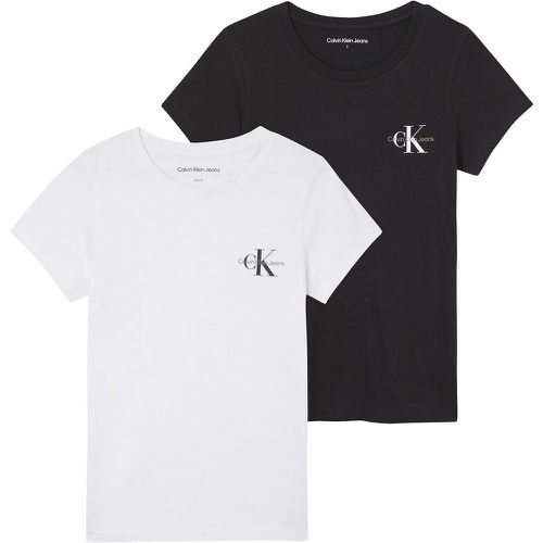 Pack of 2 T-Shirts in Cotton with Crew Neck and Short Sleeves - Calvin Klein Jeans - Modalova