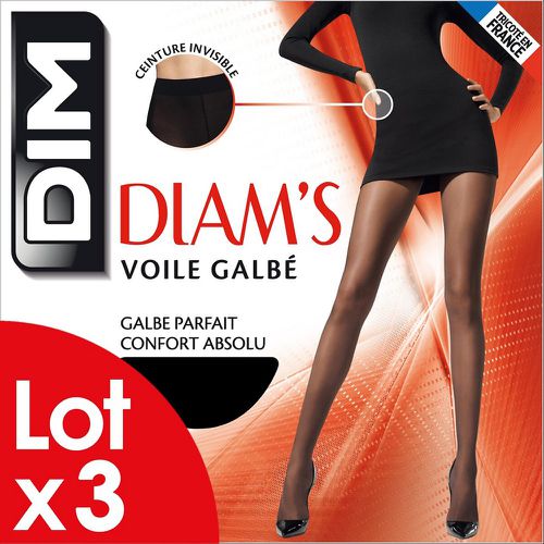 Pack of 3 Diam's 22 Denier Sheer Tights, Made in France - Dim - Modalova