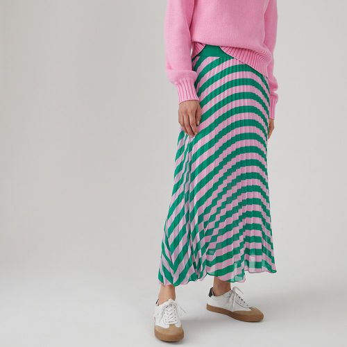 Striped Cotton/Linen Skirt with Sunray Pleats - LA REDOUTE COLLECTIONS - Modalova