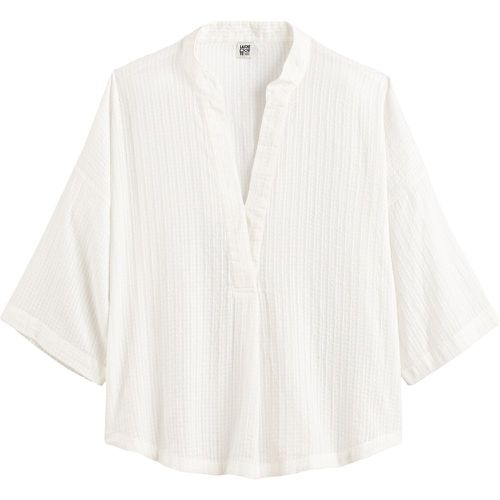 Textured Cotton Blouse with Mandarin Collar - LA REDOUTE COLLECTIONS - Modalova