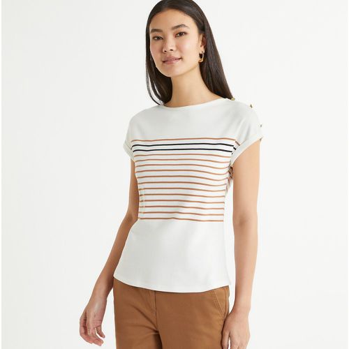 Breton Striped Cotton T-Shirt with Crew Neck and Short Sleeves - Anne weyburn - Modalova